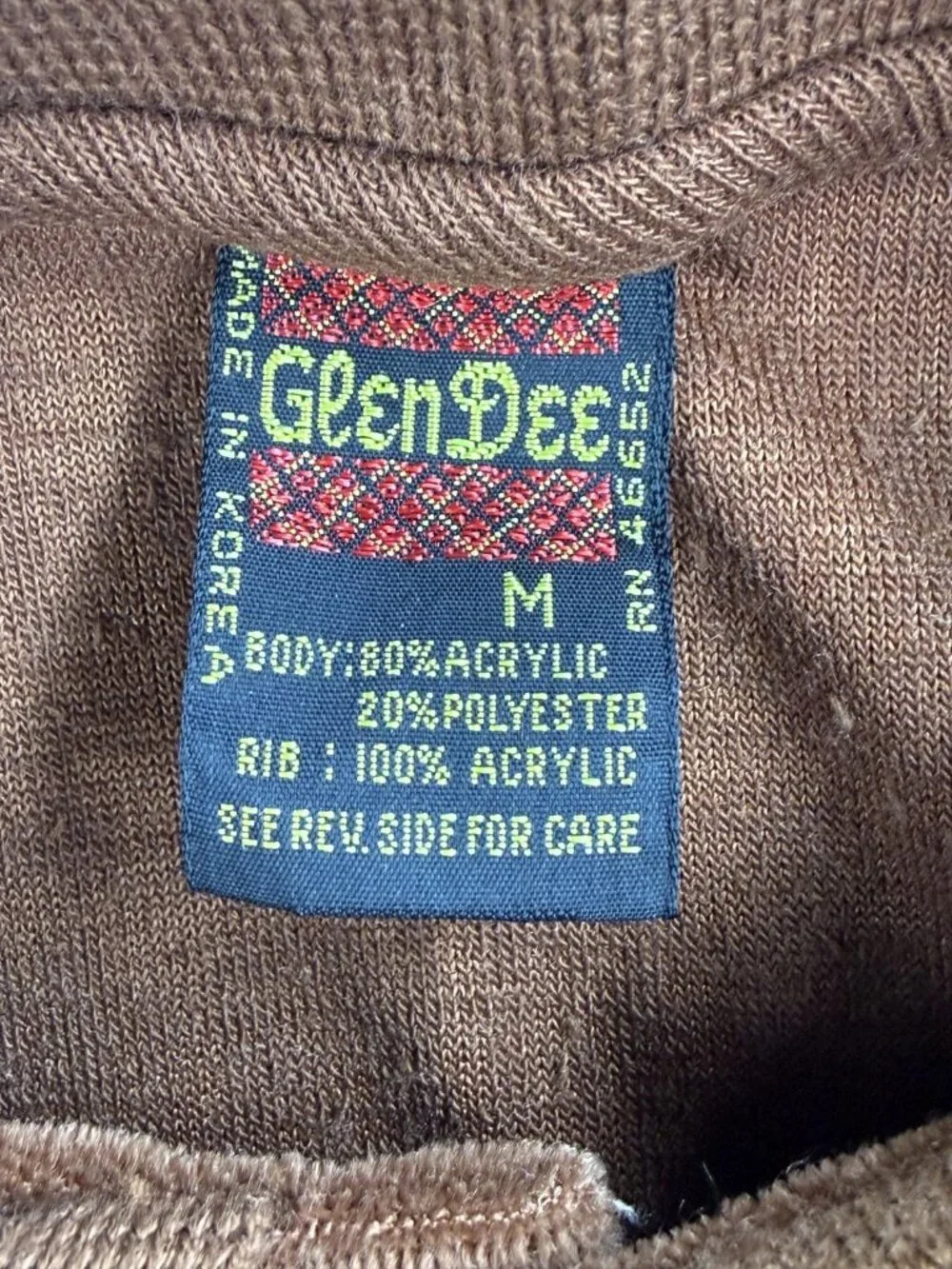 Vintage Grandee Sweater Mens Medium Multicolor Velvet Stripe Collared Pullover
